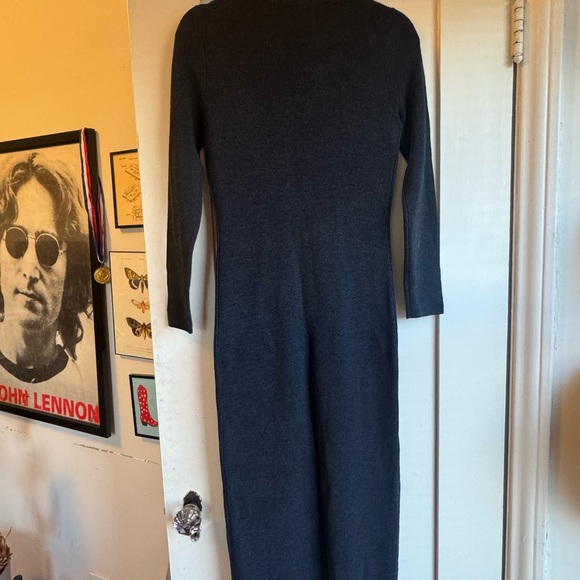 Jenni Kayne Charcoal Merino Wool Long Sleeve Sweater Dress - Picture 3 of 5